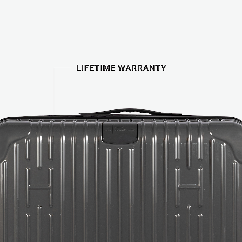 Hotel Collection Carry-On Luggage backed by a lifetime warranty, offering peace of mind and long-term reliability for every journey.
