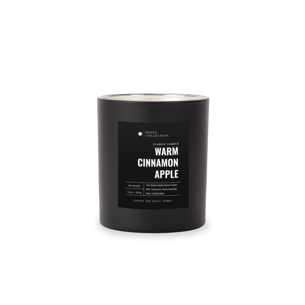 Vela clásica cálida de manzana con canela